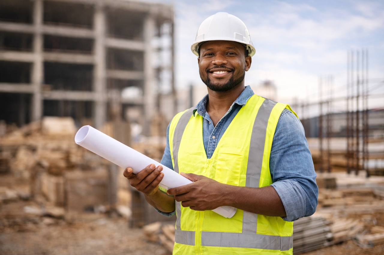 Contractor on construction site